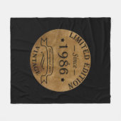 1986生まれ年のヴィンテージ誕生日 フリースブランケット (正面(横))