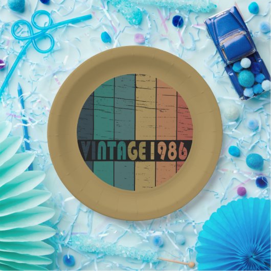 1986生まれ年のヴィンテージ誕生日 ペーパープレート (パーティー)