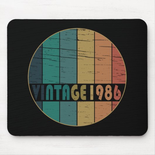 1986生まれ年のヴィンテージ誕生日 マウスパッド (正面)