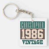 1986生まれ年、ギフトパーソナライズされた キーホルダー (正面)
