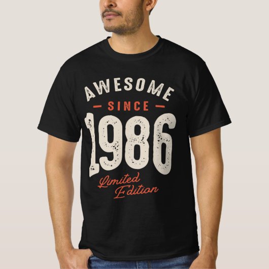 1986素晴らし年から36番目の誕生日レトロクラシック Tシャツ (正面)