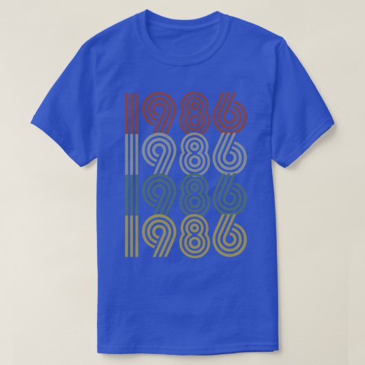 1986誕生年レトロスタイル Tシャツ (デザイン正面)
