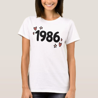 1986 かわいいレトロ誕生日 Tシャツ