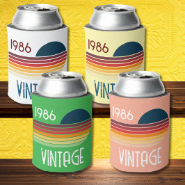 1986 レトロ ストライプ サン 40歳の誕生日 缶クーラー