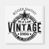 1986 40歳の誕生日ヴィンテージエイジング仕上げ マグネット (正面)