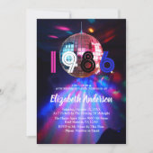 1986 Disco Ball 40th Birthday Party Invitation 招待状 (正面)