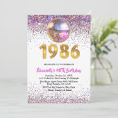 1986 Trendy Glitter Disco 40th Birthday 招待状 (スタンド正面)