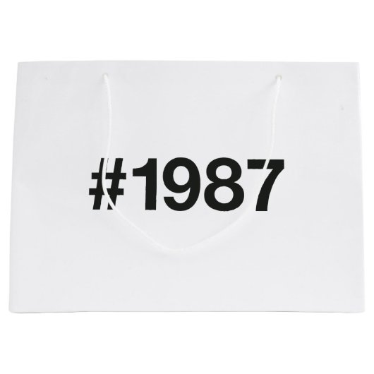 1987ハッシュタグ38誕生日記念日 ラージペーパーバッグ (正面)
