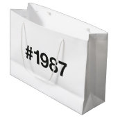 1987ハッシュタグ38誕生日記念日 ラージペーパーバッグ (正面アングル)