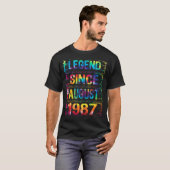 1987威厳がある年35誕生日ネクタイ以来35歳 Tシャツ (正面フル)