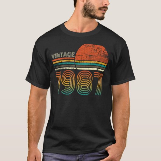 1987年に作られた34誕生日ギフト34検疫Bir Tシャツ (正面)