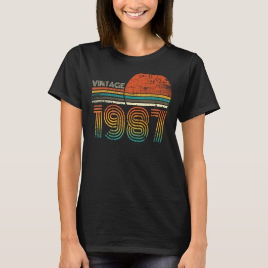 1987年に作られた34誕生日ギフト34検疫Bir Tシャツ (正面)