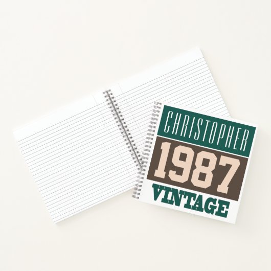 1987年の名前ヴィンテージ・ノートブック ノートブック (内部)