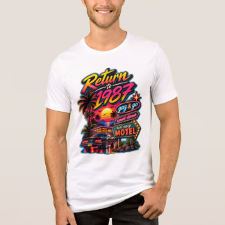 1987年へ戻ろう - レトロサンセットモーテル トライブレンドTシャツ