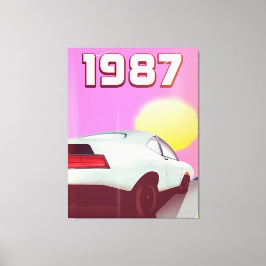 1987年スポーツカー ポスター キャンバスプリント (正面)