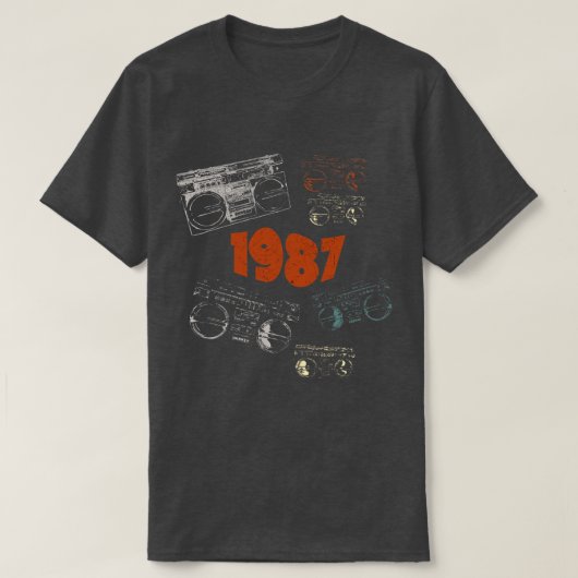 1987年レトロ音楽 Tシャツ (デザイン正面)