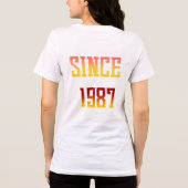 1987年以来 レトロな年のタイポグラフィのお祝い🎉 トライブレンドTシャツ (裏面)
