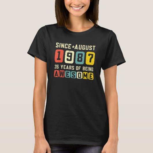 1987年以素晴らし来35威厳がある誕生日ヴィンテージ Tシャツ (正面)