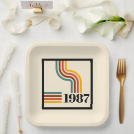 1987年生まれのレトロ40歳の誕生日  ペーパープレート