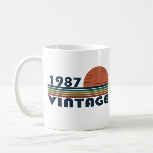 1987年生まれのヴィンテージ誕生日ギフト コーヒーマグカップ (左)