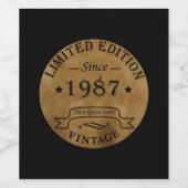 1987年生まれのヴィンテージ誕生日 ワインラベル (シングルラベル)