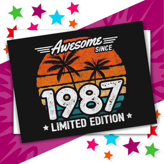 1987年生まれ限定復刻版かっこいい1987年から ポストカード