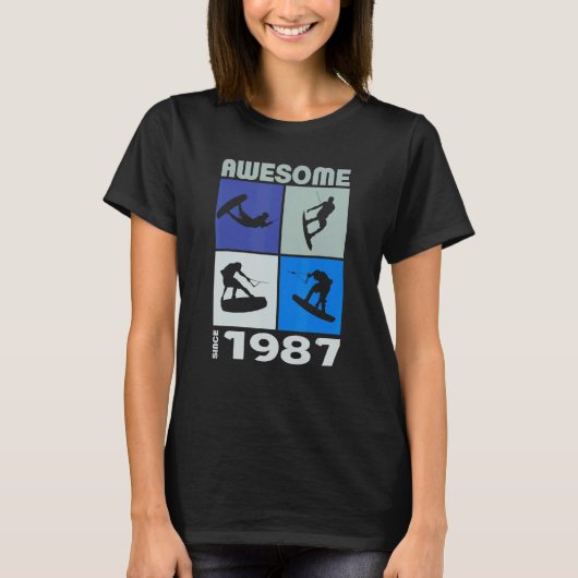 1987年素晴らし以来ウェイクボードライフスタイル Tシャツ (正面)