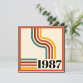 1987年製 レトロ ストライプ 40歳の誕生日 招待状 (スタンド正面)