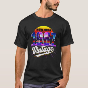 1987年11月レトロ34th誕生日Vaporwave 30s Tシャツ