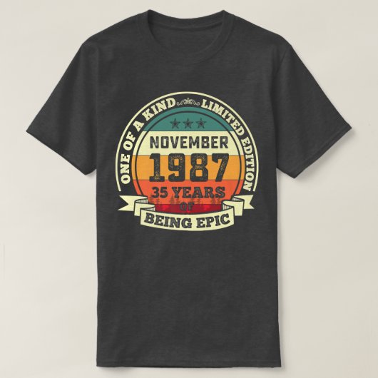 1987年11月35誕生日ギフト35年 Tシャツ (デザイン正面)