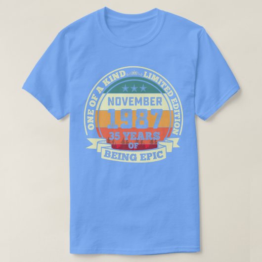 1987年11月35誕生日ギフト35年 Tシャツ (デザイン正面)