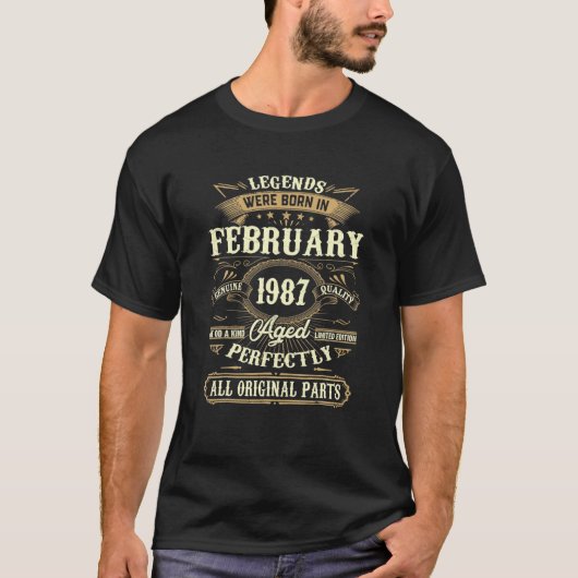 1987年2月34日誕生日ギフト34歳M Tシャツ (正面)