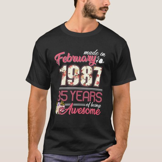 1987年2月、35歳、35歳のフローラが誕生 Tシャツ (正面)