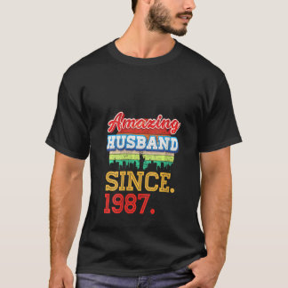 1987年34th Ann以来の女性の驚結婚くべき夫 Tシャツ
