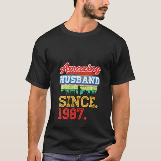 1987年34th Ann以来の女性の驚結婚くべき夫 Tシャツ (正面)