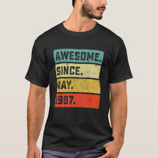 1987年5素晴らし月35日誕生日35歳 Tシャツ