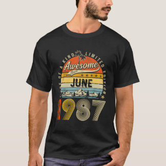1987年6月ヴィンテージ36日誕生日36歳 Tシャツ