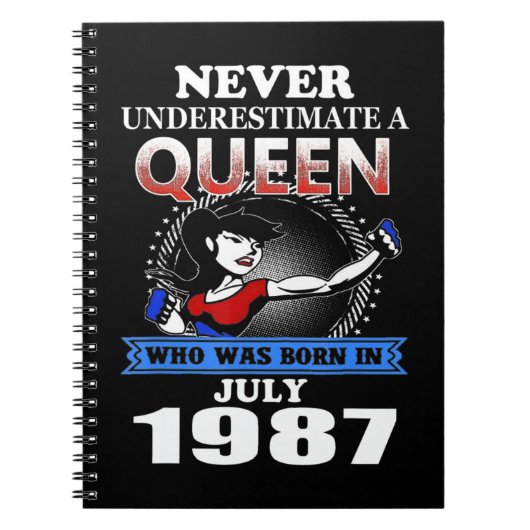 1987年7月の女王を決し生まれて過小評価しない ノートブック (正面)