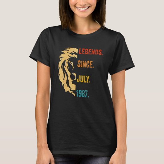 1987年7月以来35歳の伝説35歳の誕生日 Tシャツ (正面)
