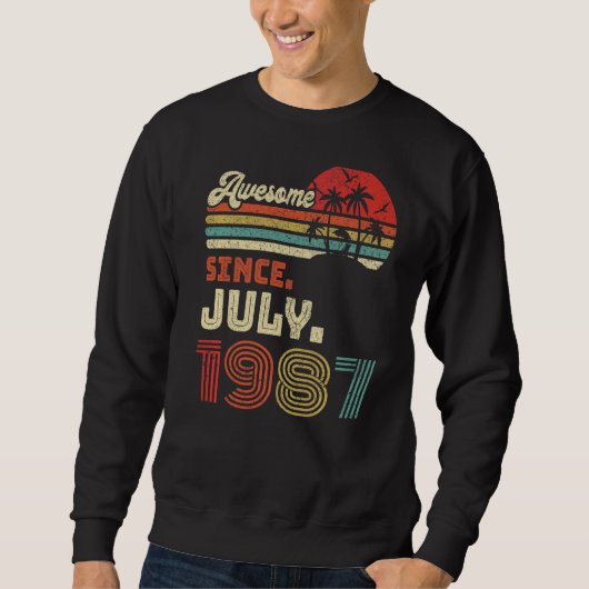 1987年7素晴らし月35誕生日以来35歳 スウェットシャツ (正面)