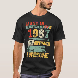 1987年9月に作られたハッピーバースデー35年 Tシャツ