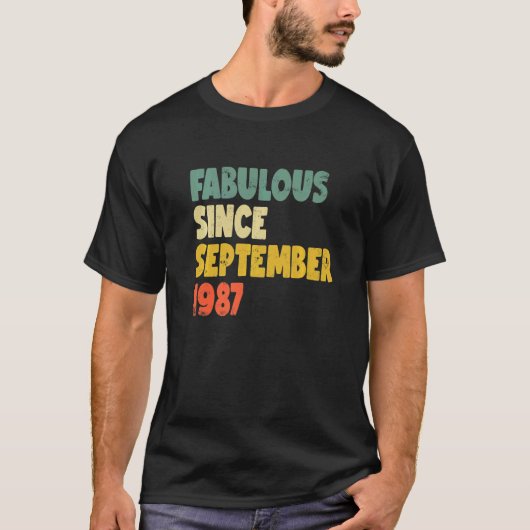 1987年9月以来の素晴らしい男の子の男の女性B Tシャツ (正面)