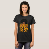 1987年9月35日誕生日35歳ブラックウォ Tシャツ (正面フル)