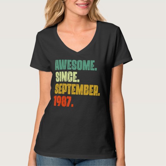 1987年9素晴らし月35日2歳 Tシャツ (正面)