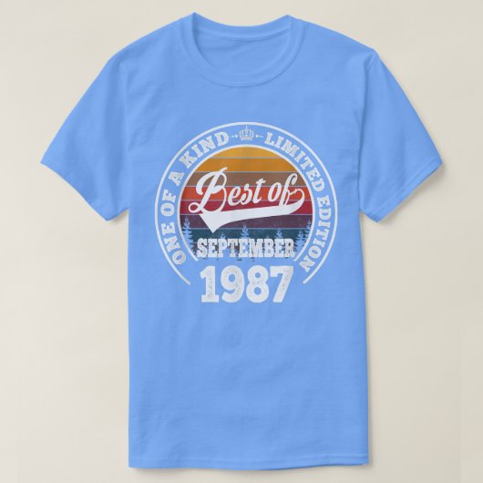 1987最高の年9月35日35 Y誕生日プレゼント Tシャツ (デザイン正面)