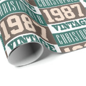 1987生まれ年にクリスチャンの名前で ラッピングペーパー (ロールコーナー)