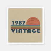 1987生まれ年のヴィンテージ誕生会 スタンダードカクテルナプキン (正面)