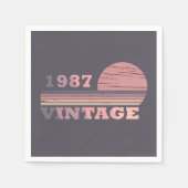 1987生まれ年のヴィンテージ誕生会 スタンダードカクテルナプキン (正面)