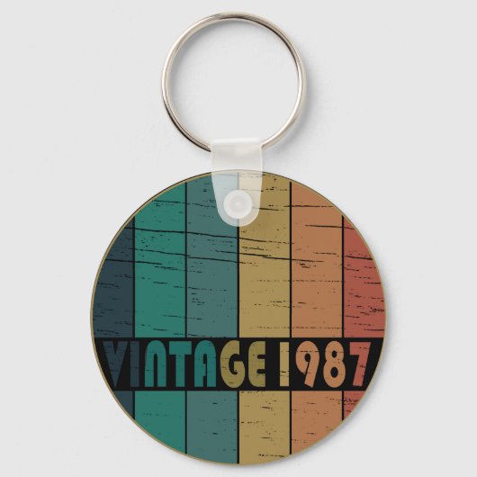 1987生まれ年のヴィンテージ誕生日ギフト キーホルダー (正面)