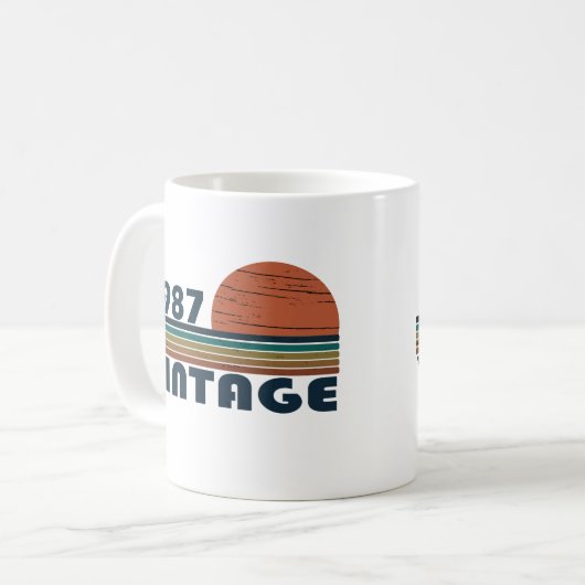 1987生まれ年のヴィンテージ誕生日ギフト コーヒーマグカップ (正面左)